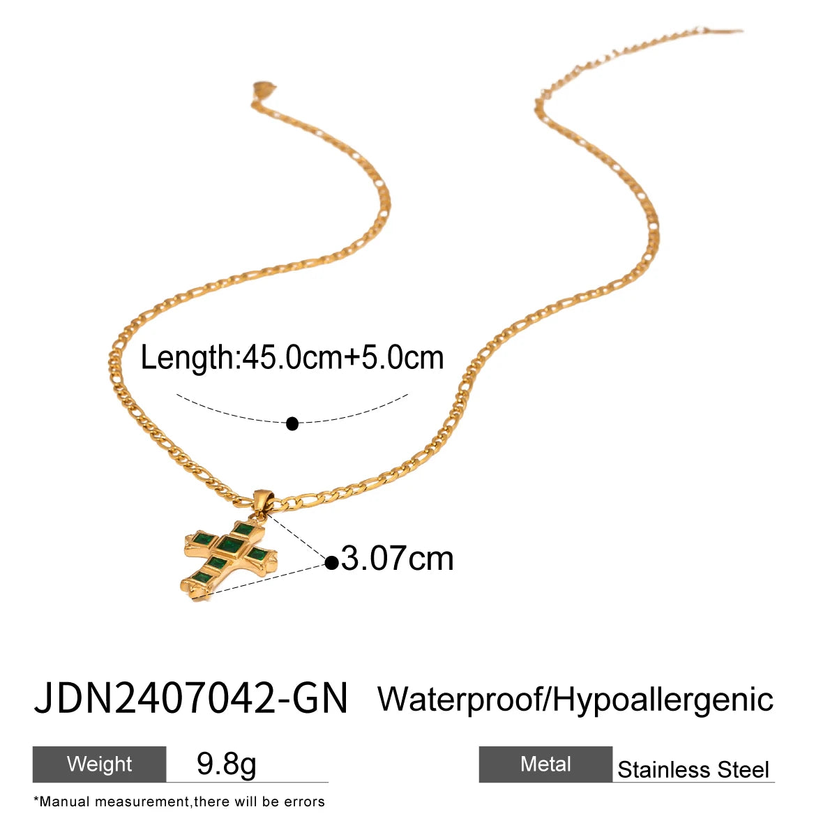 Gold Cross Necklace – Christian Baptism Pendant Necklace