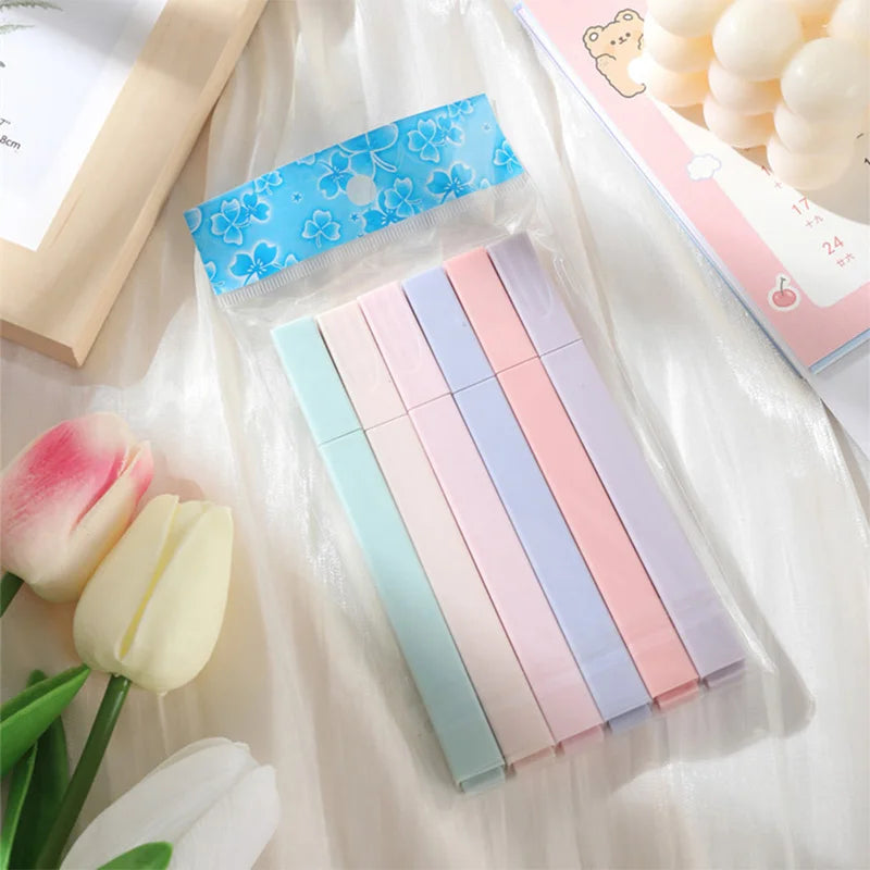 Aesthetic Highlighter Set – 6 Colors