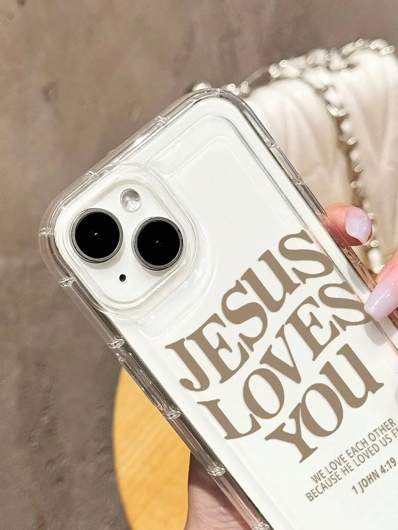 "Jesus Loves You" Bible Verse Clear iPhone Case