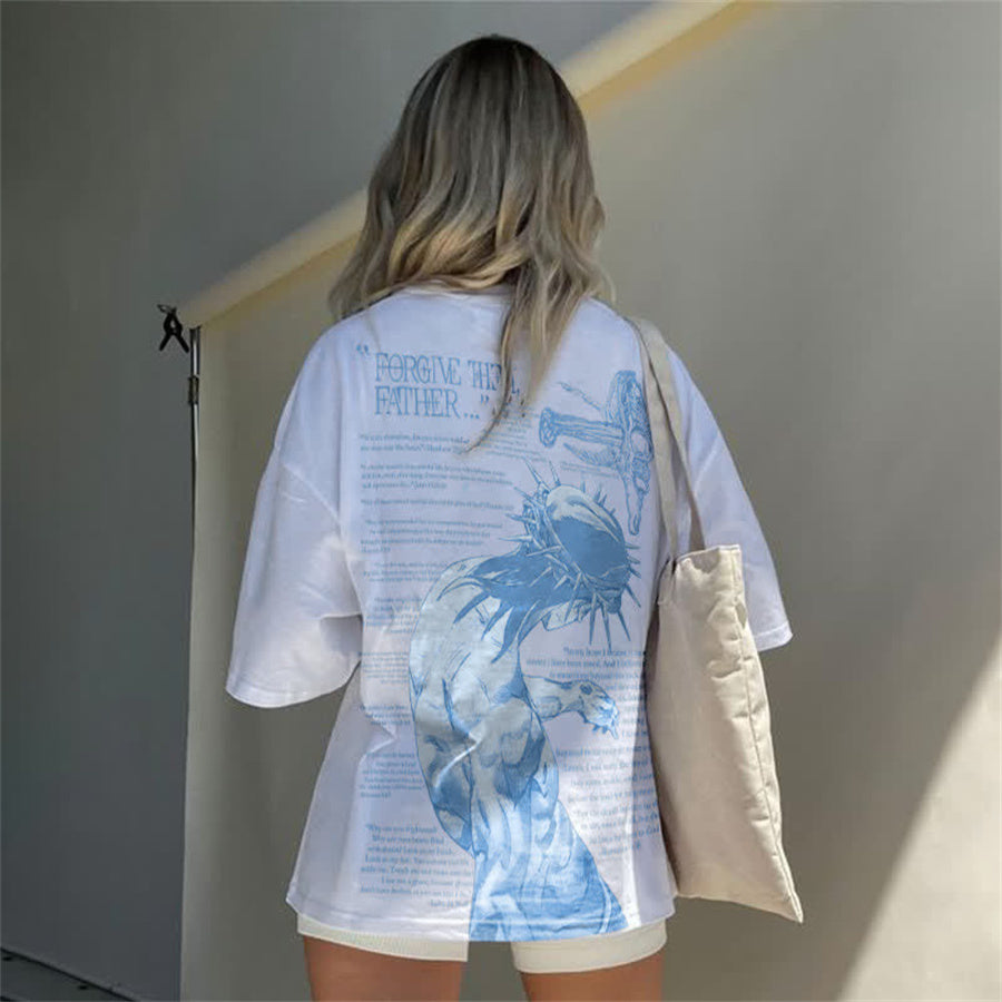 "Forgive Them Father" Bible Verse Print Women's T-shirt