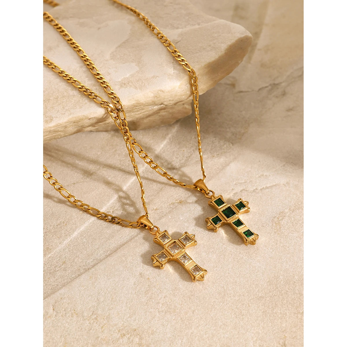Gold Cross Necklace – Christian Baptism Pendant Necklace