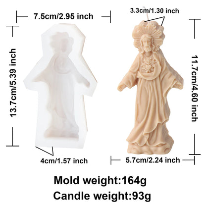 Jesus and Virgin Mary Candle Mold