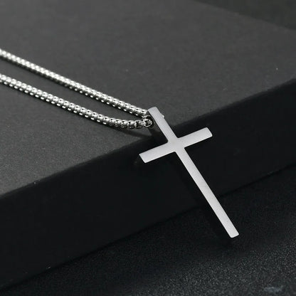 Titanium Steel Jesus Cross Necklace Men Women Bible Verse Spiritual Necklace for Men Jewelry Christmas New Year gifts