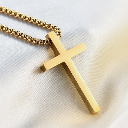 Titanium Steel Jesus Cross Necklace Men Women Bible Verse Spiritual Necklace for Men Jewelry Christmas New Year gifts