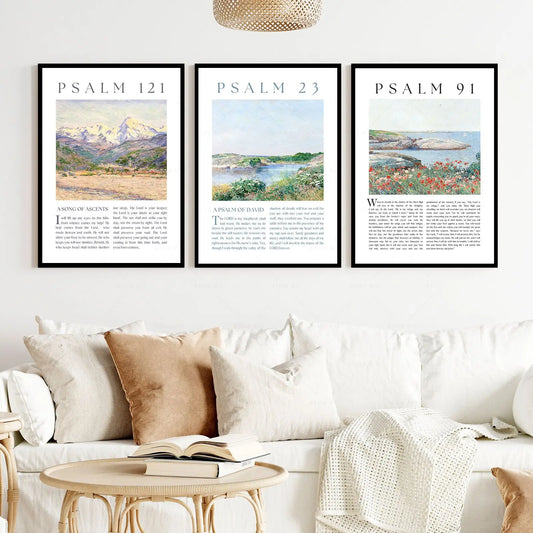 Psalm 23, 91, 121 Scripture Wall Art