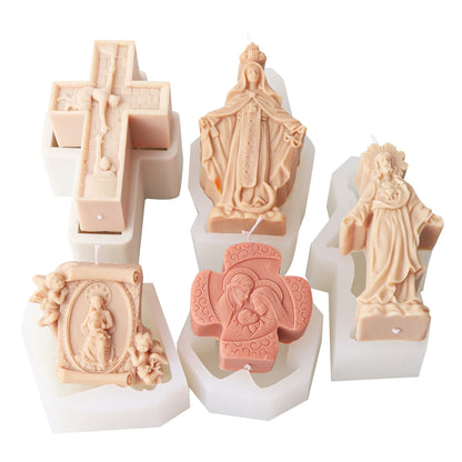 Jesus and Virgin Mary Candle Mold
