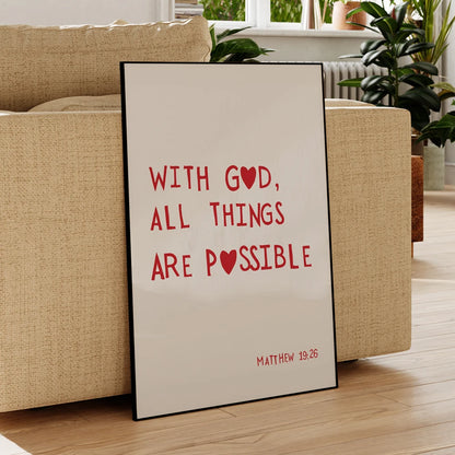 It's Possible - Matthew 19:26 Wall Print