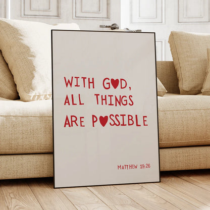 It's Possible - Matthew 19:26 Wall Print