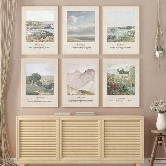 Landscape Scripture Wall Art – Psalms and John Bible Verses