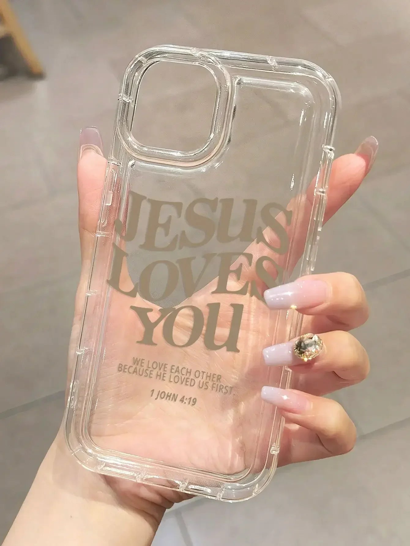"Jesus Loves You" Bible Verse Clear iPhone Case