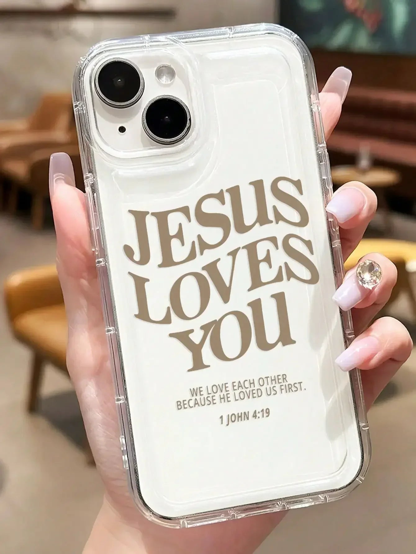"Jesus Loves You" Bible Verse Clear iPhone Case
