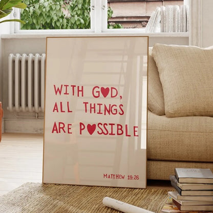 It's Possible - Matthew 19:26 Wall Print