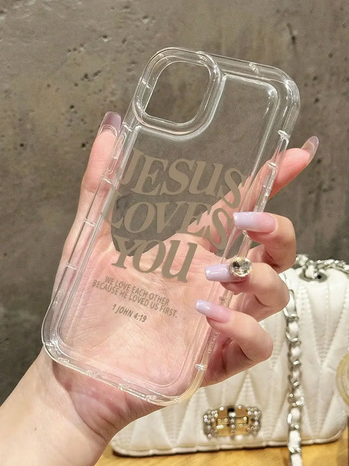 "Jesus Loves You" Bible Verse Clear iPhone Case