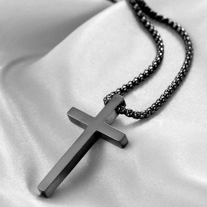 Titanium Steel Jesus Cross Necklace Men Women Bible Verse Spiritual Necklace for Men Jewelry Christmas New Year gifts