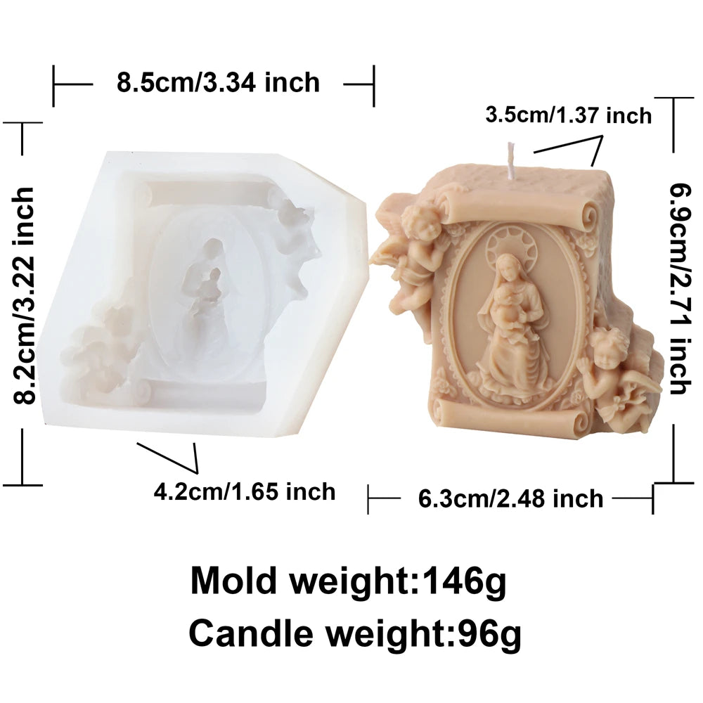 Jesus and Virgin Mary Candle Mold