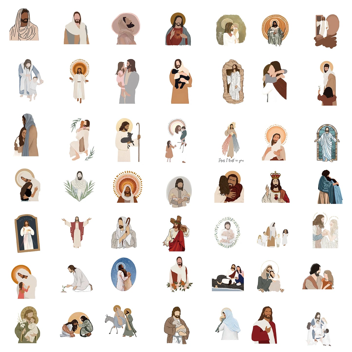 52PCS Aesthetic Christian Stickers