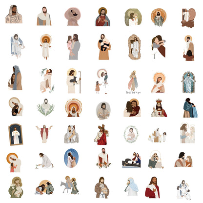 52PCS Aesthetic Christian Stickers