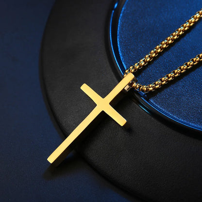 Titanium Steel Jesus Cross Necklace Men Women Bible Verse Spiritual Necklace for Men Jewelry Christmas New Year gifts
