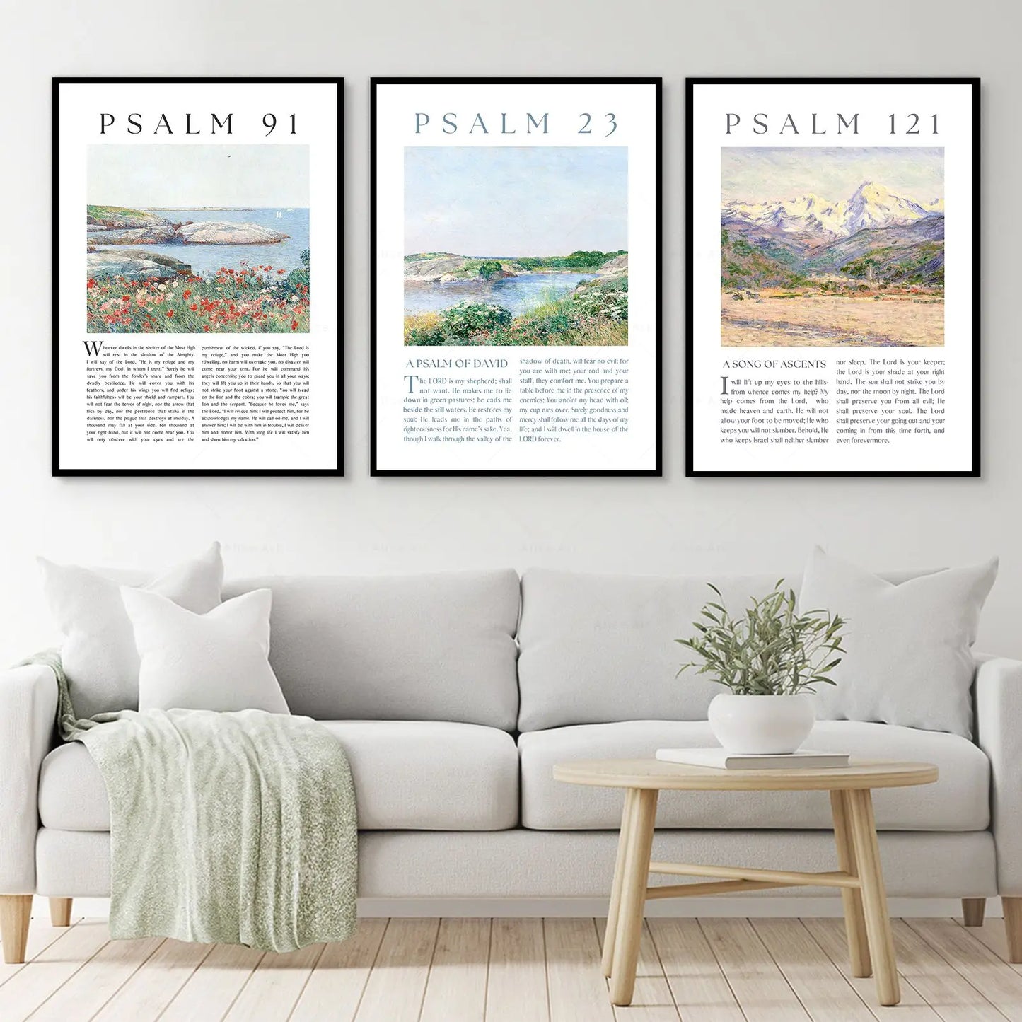Psalm 23, 91, 121 Scripture Wall Art