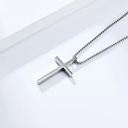 Titanium Steel Jesus Cross Necklace Men Women Bible Verse Spiritual Necklace for Men Jewelry Christmas New Year gifts