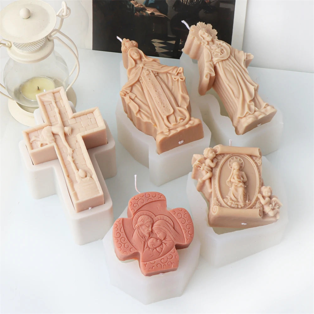 Jesus and Virgin Mary Candle Mold