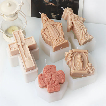 Jesus and Virgin Mary Candle Mold