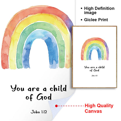 Bible Verse Poster - Psalm, John, Romans Canvas Wall Art