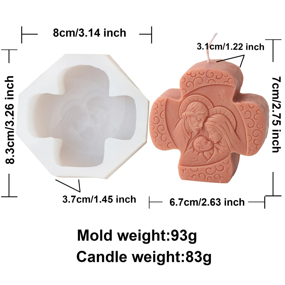 Jesus and Virgin Mary Candle Mold