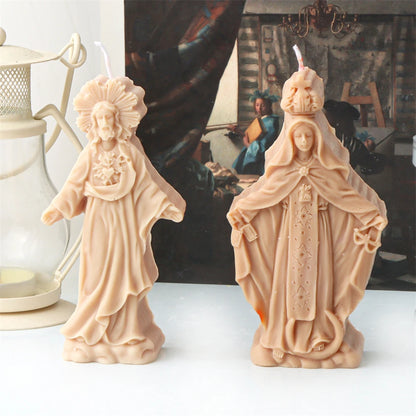 Jesus and Virgin Mary Candle Mold