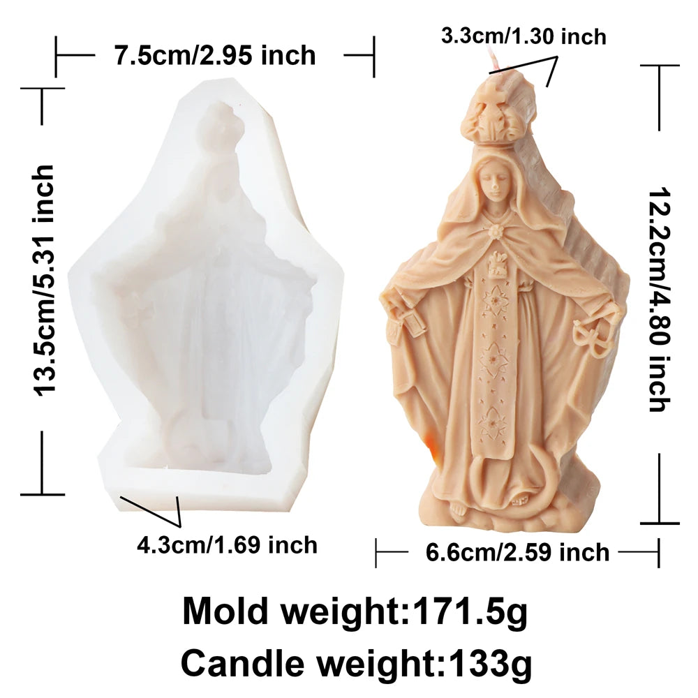 Jesus and Virgin Mary Candle Mold