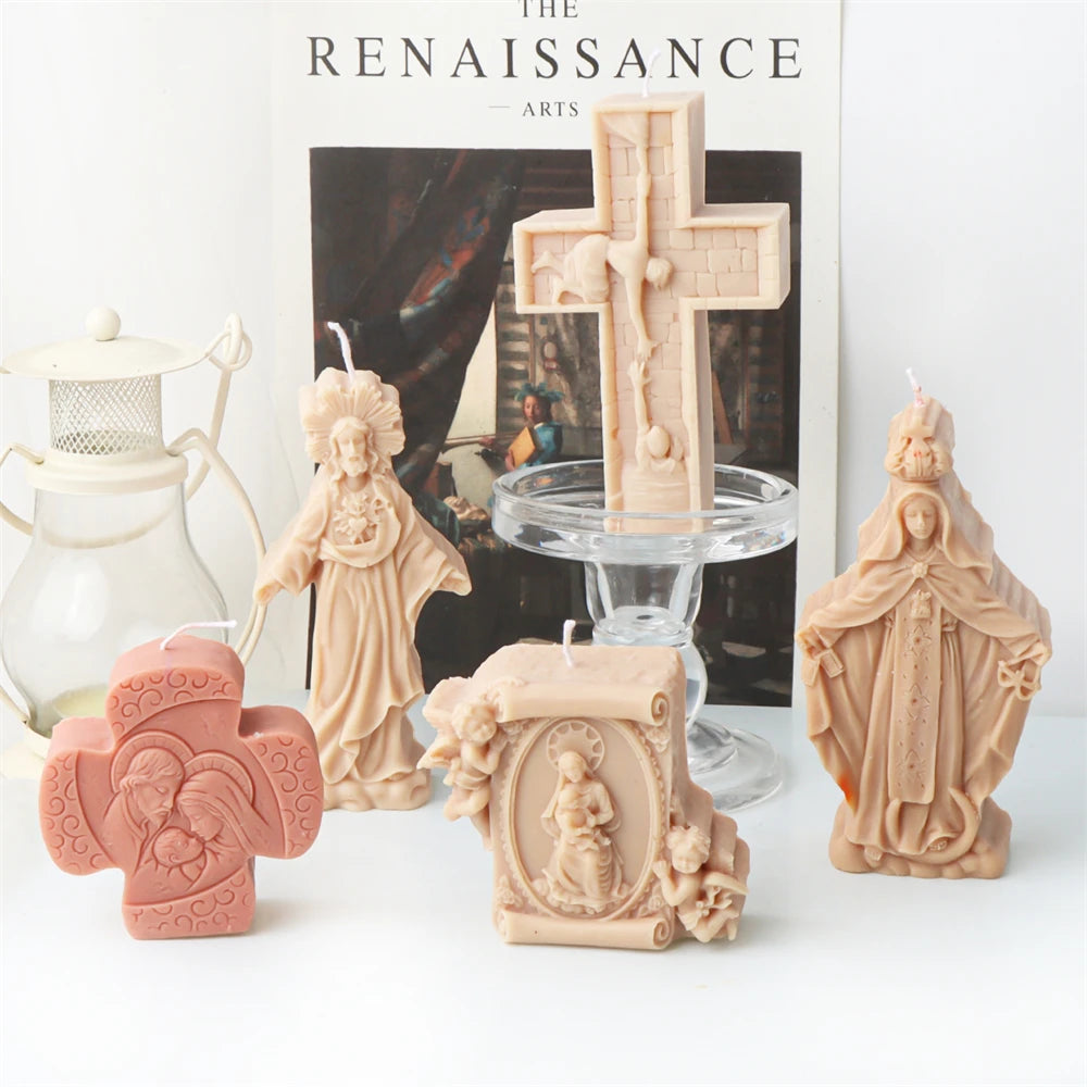 Jesus and Virgin Mary Candle Mold