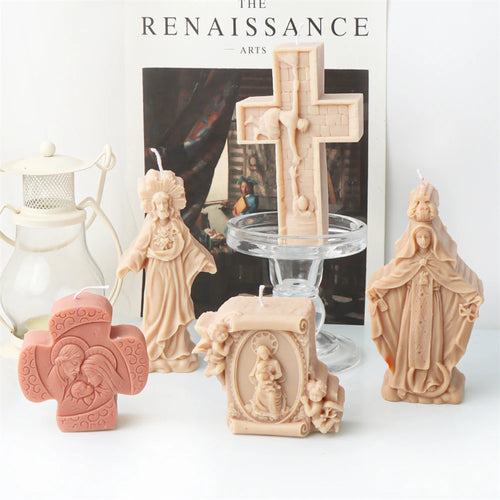 Jesus and Virgin Mary Candle Mold