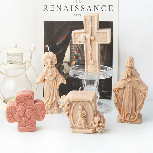Jesus and Virgin Mary Candle Mold