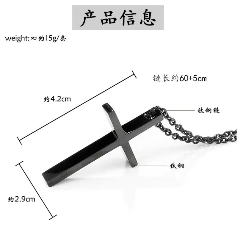 Titanium Steel Jesus Cross Necklace Men Women Bible Verse Spiritual Necklace for Men Jewelry Christmas New Year gifts