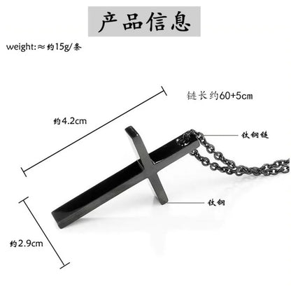 Titanium Steel Jesus Cross Necklace Men Women Bible Verse Spiritual Necklace for Men Jewelry Christmas New Year gifts