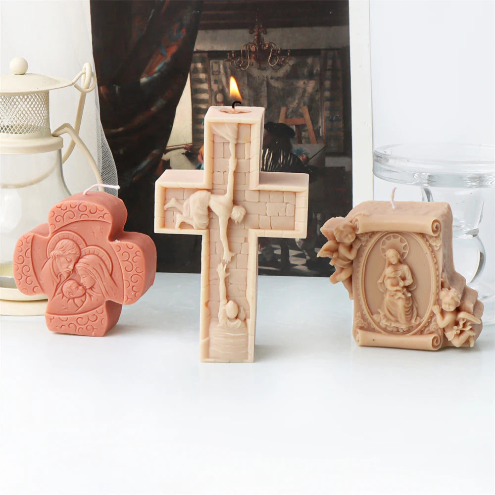 Jesus and Virgin Mary Candle Mold