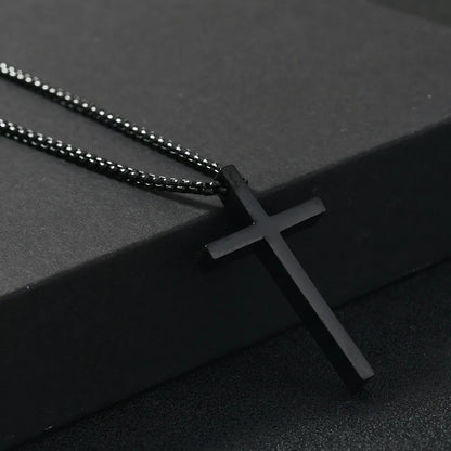 Titanium Steel Jesus Cross Necklace Men Women Bible Verse Spiritual Necklace for Men Jewelry Christmas New Year gifts