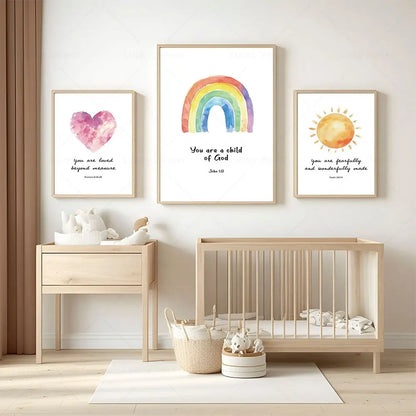 Bible Verse Poster - Psalm, John, Romans Canvas Wall Art