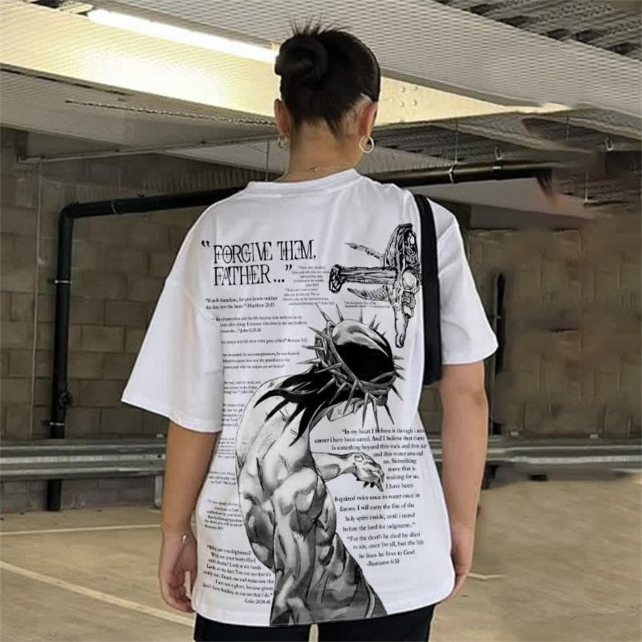 "Forgive Them Father" Bible Verse Print Women's T-shirt