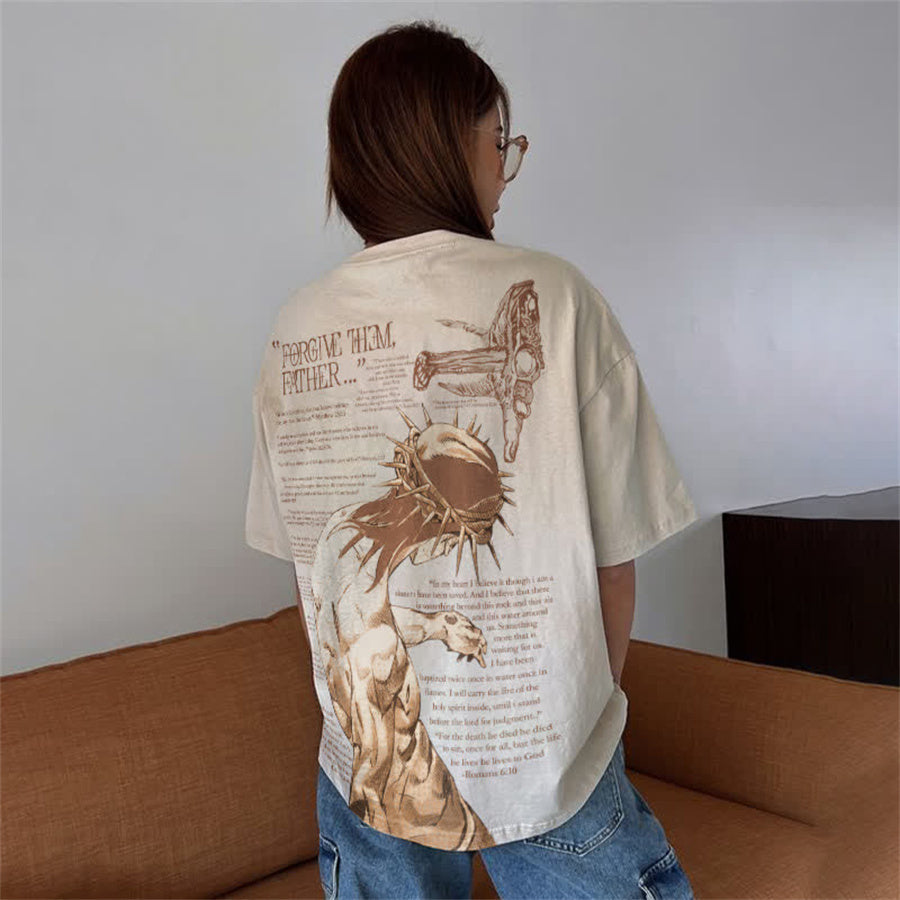 "Forgive Them Father" Bible Verse Print Women's T-shirt
